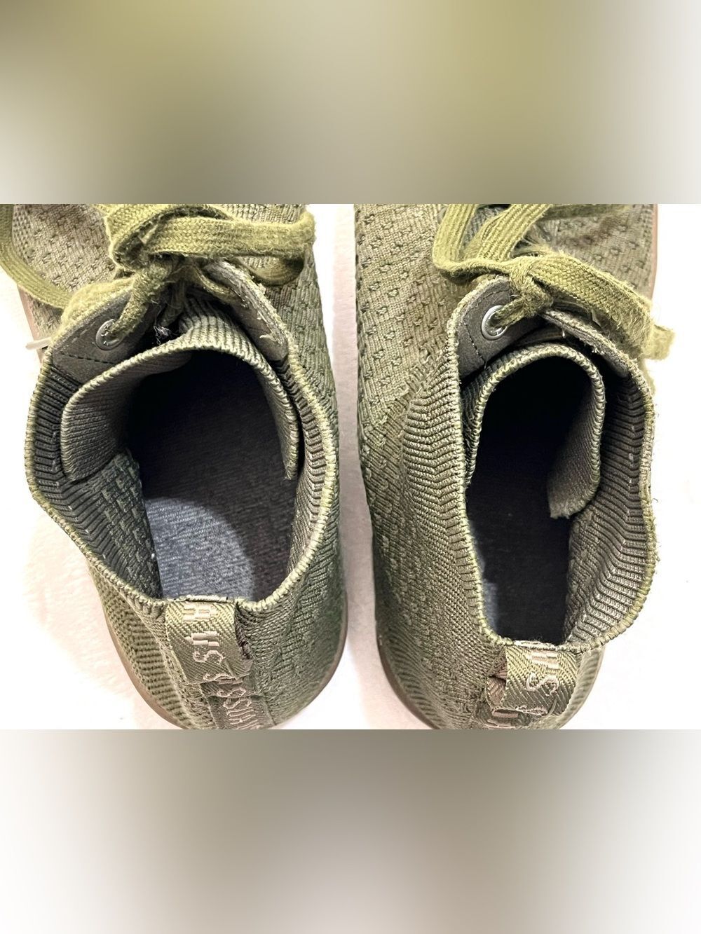 Suavs The Legacy High-Top Sneakers Recycled Knit Olive Green Slip-On Shoes - Picture 10 of 16